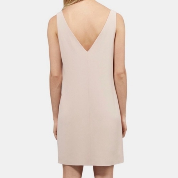Theory Sullivan Crepe Double V Sleeveless Shift Mini Dress in Blush Pink Size XS - Picture 11 of 11
